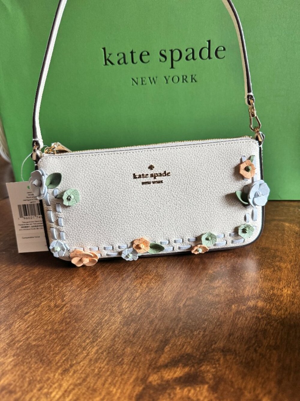 Kate Spade Gemini Floral Mini Bag Clutch Wristlet Shoulder Meringue Multi KO484 - Picture 2 of 7